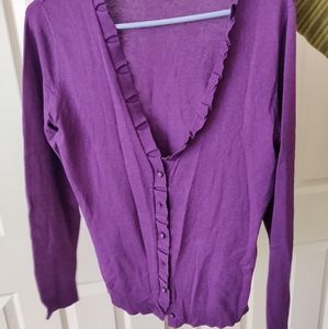 purple cardigan